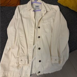 Zara Women's Cream oversized jacket